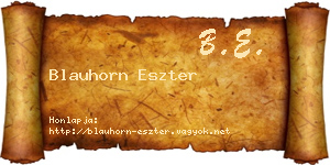 Blauhorn Eszter névjegykártya